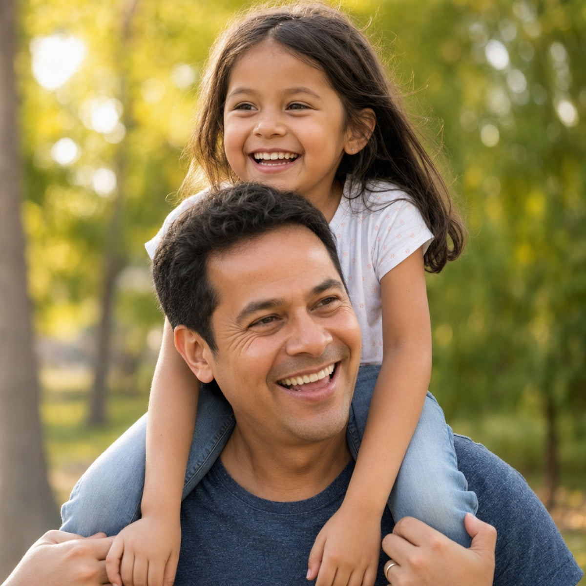 Hombre seguro con su hija